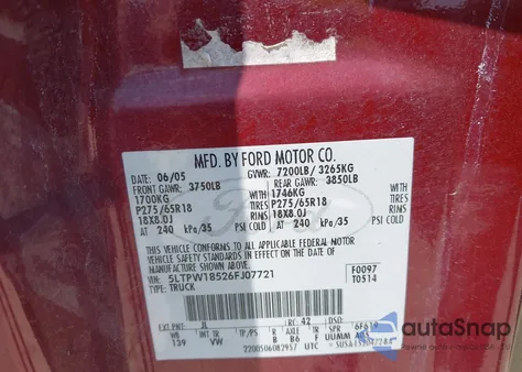 2006 Lincoln Mark Lt from USA, damaged, VIN 5LTPW18526FJ07721